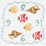 Schema punto croce orologio 4