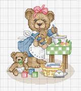 Schema punto croce orsetta mamma