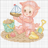 Schema punto croce orsetto bebe