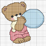 Schema punto croce orsetto palloncino