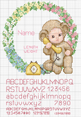 Schema punto croce orsetto telefono