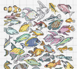 Schema punto croce pesci 1