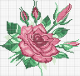 Schema punto croce red rose