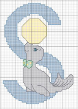 Schema punto croce s foca