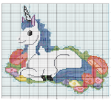 Schema punto croce unicorno