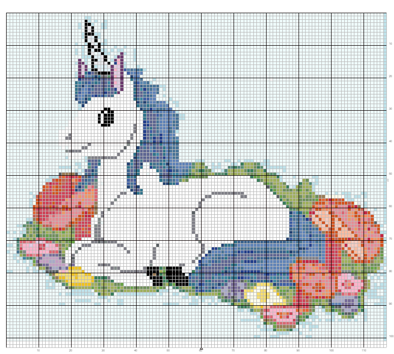 Schema punto croce Unicorno