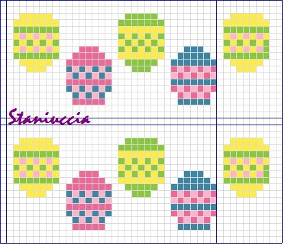 Schema punto croce Uova pasqua