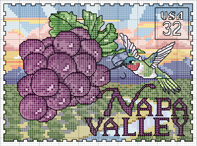 Schema punto croce Uva