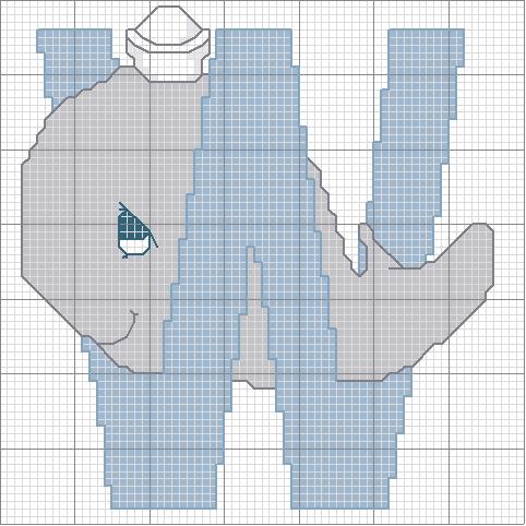 Schema punto croce W balena