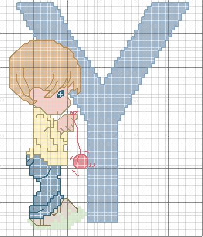 Schema punto croce Y yo yo