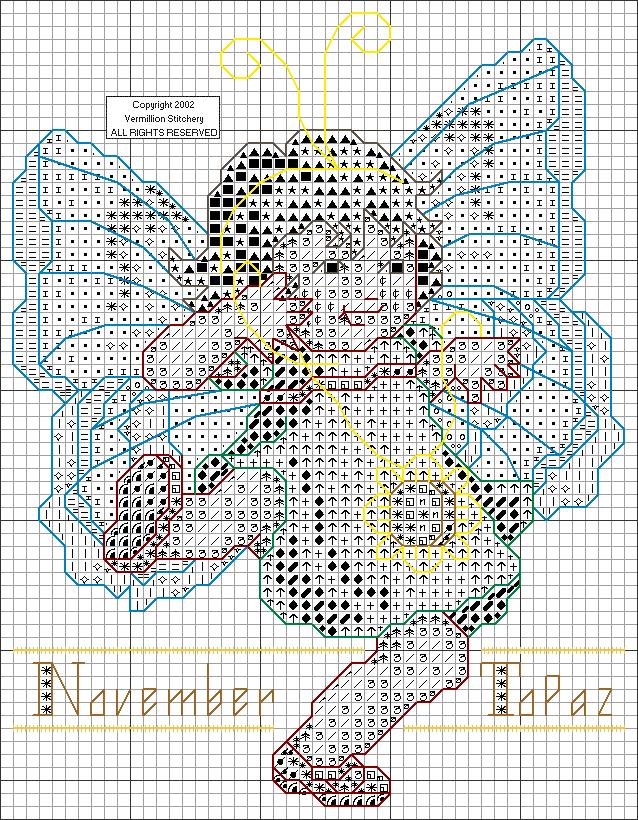Schema punto croce Angioletto novembre