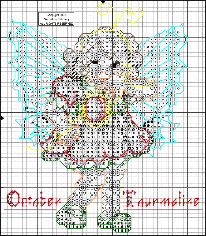 Schema punto croce Angioletto ottobre