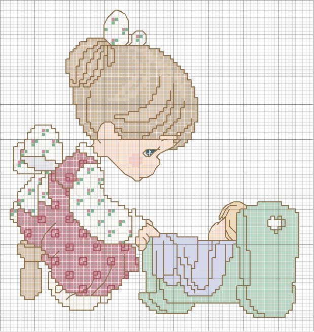 Schema punto croce Bimbo in culla