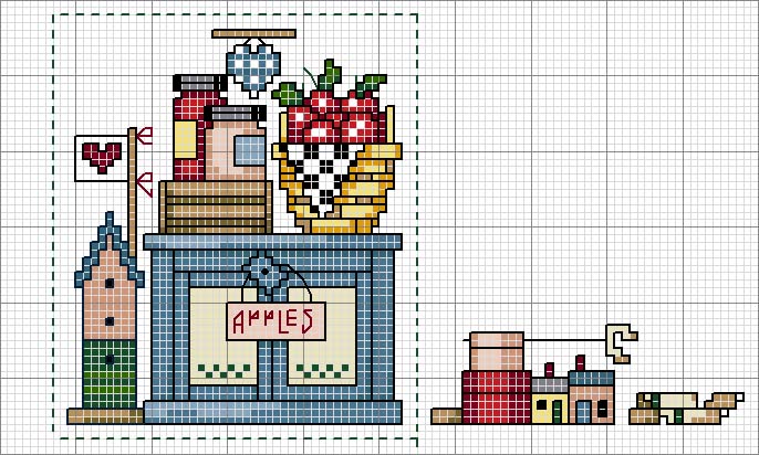 Schema punto croce Credenza cibi