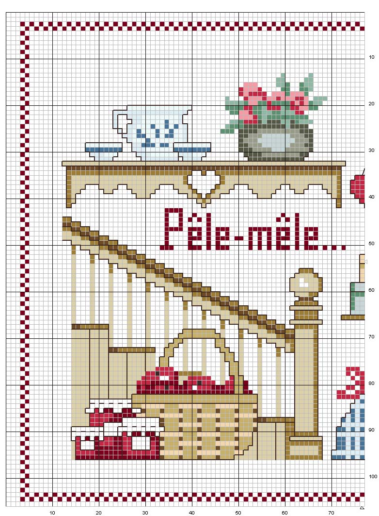 Schema punto croce Cucina 1