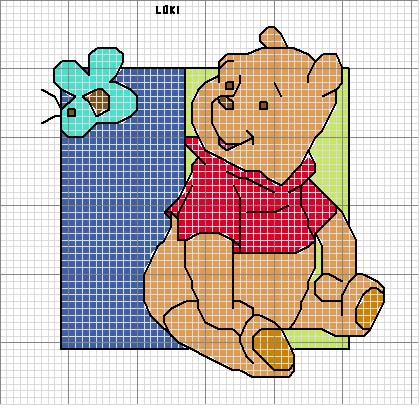 Schema punto croce Farfalla winnie