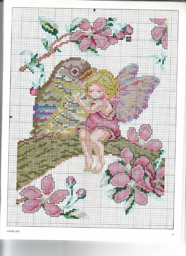 Schema punto croce Fata primavera