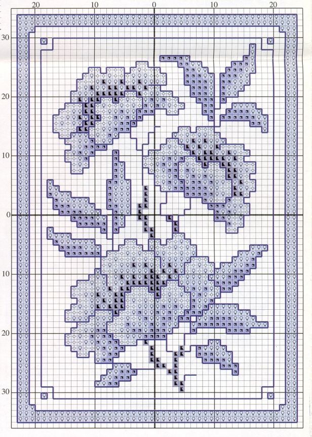 Schema punto croce Fiore cinese2