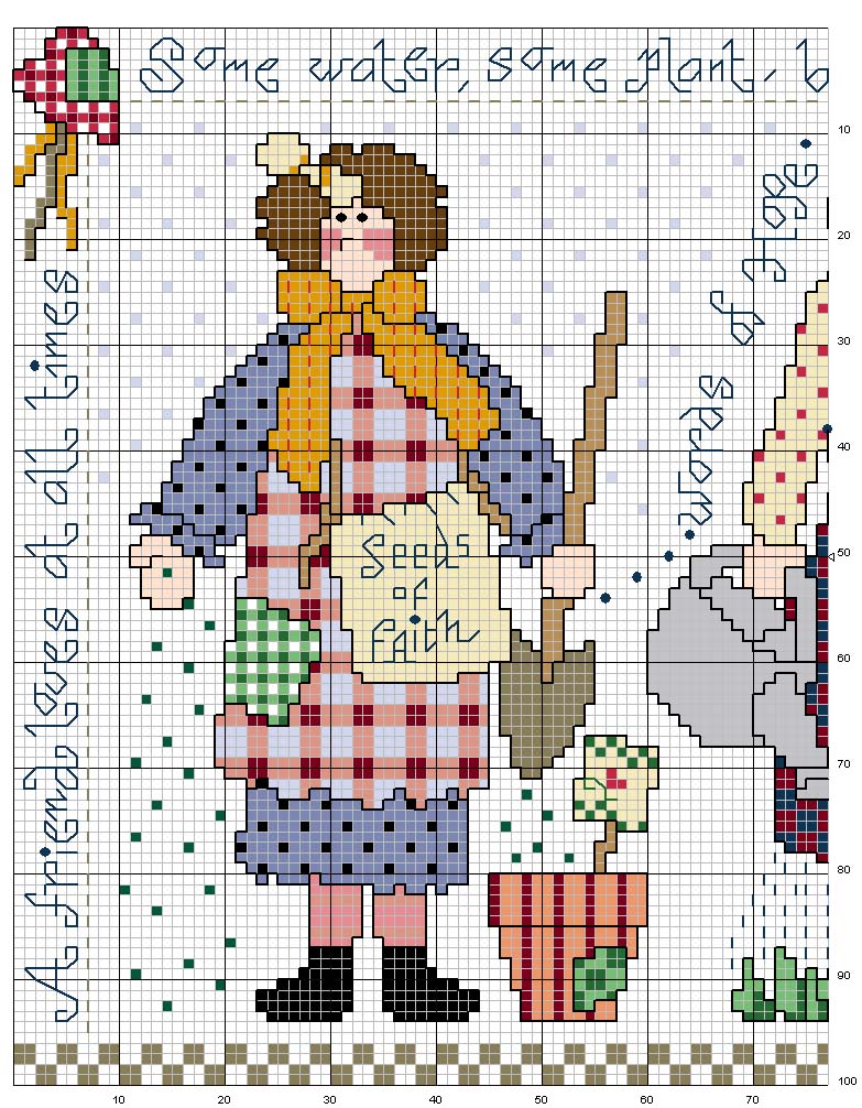 Schema punto croce Giardiniera 1