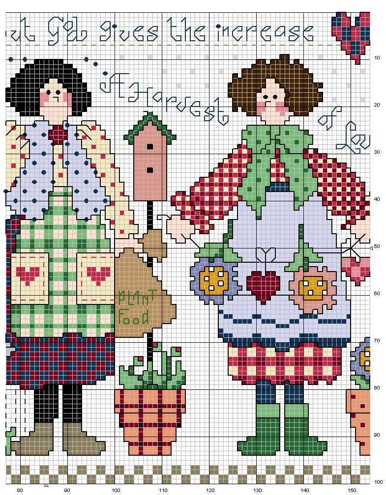 Schema punto croce Giardiniera 2