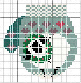 Schema punto croce Guanto cucina