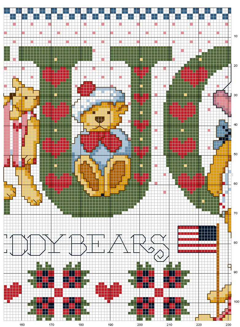 Schema punto croce Love orsi 5