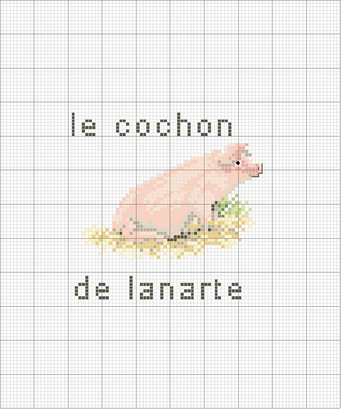 Schema punto croce Maialino