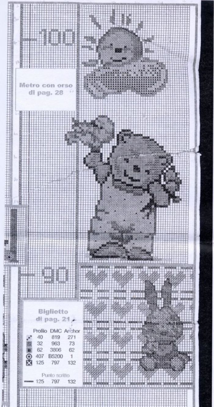 Schema punto croce Metro orsetti