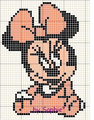 Schema punto croce Minnie baby 2