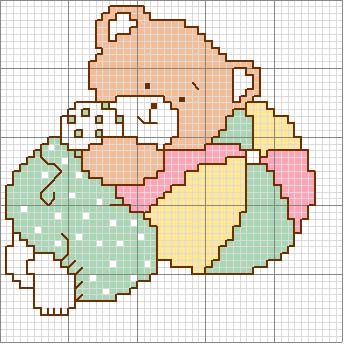 Schema punto croce Orsetto con palla