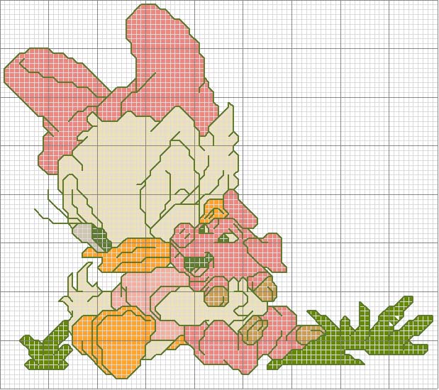 Schema punto croce Paperina bebe 1