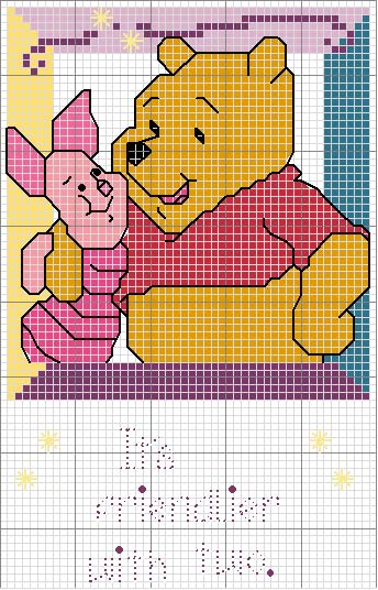 Schema punto croce Pimpi e pooh