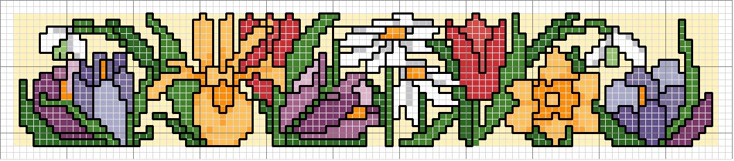 Schema punto croce Primavera