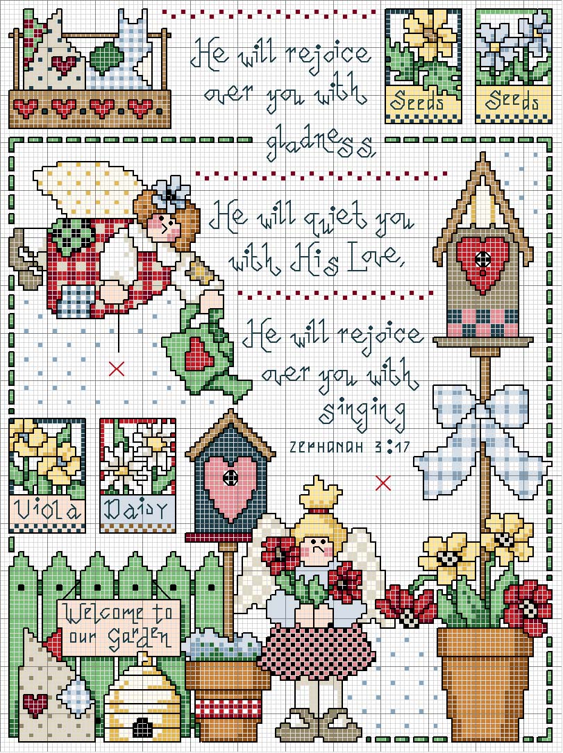 Schema punto croce Quadro countriy 22