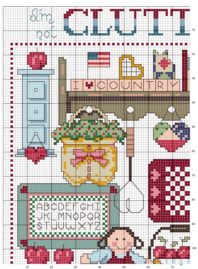 Schema punto croce Quadro country 1