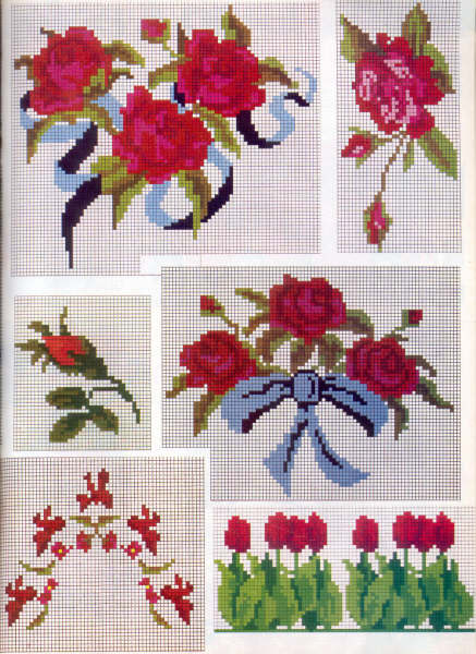 Schema punto croce Schemi rose