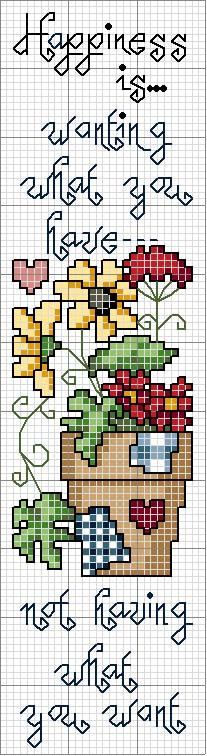 Schema punto croce Segnalibro happiness