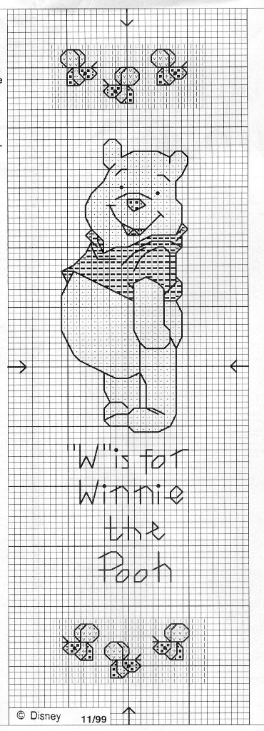 Schema punto croce Segnalibro winnie