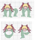 Schema punto croce bimba mnop