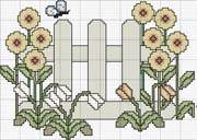 Schema punto croce Fiori-farfalla