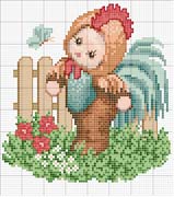 Schema punto croce Gallo