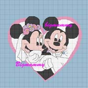 Schema punto croce Minni-topolino-sposi