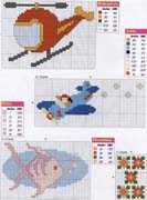 Schema punto croce Volare-pesce