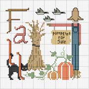 Schema punto croce Zucche-in-vendita