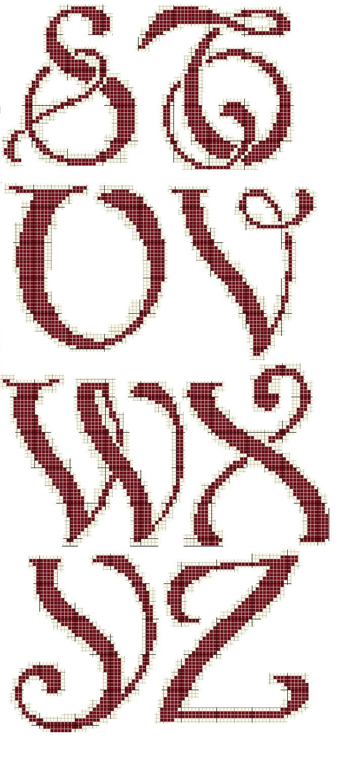 Schema punto croce Stuvwxyz