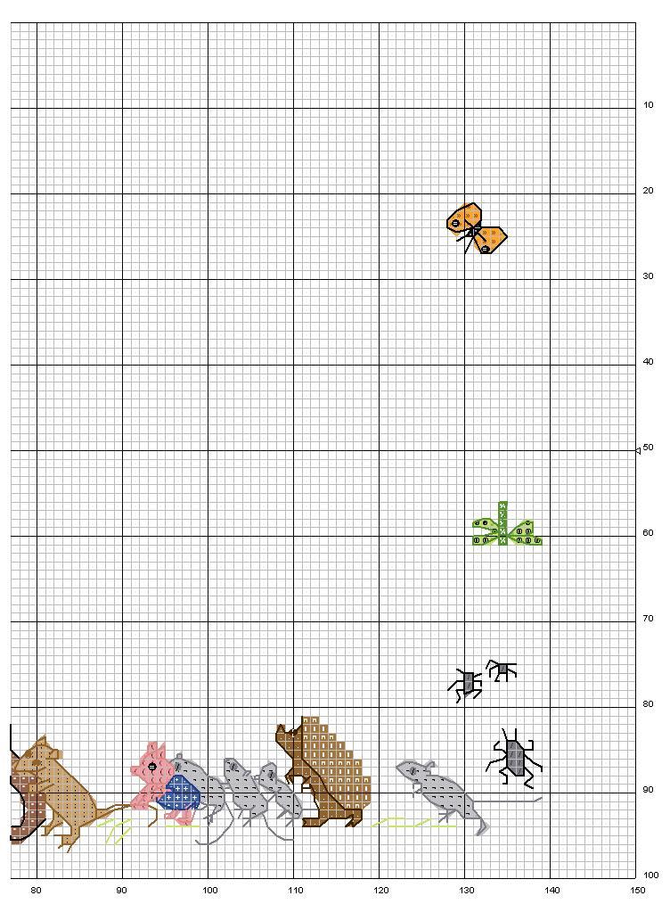 Schema punto croce Winnie nel buco 2