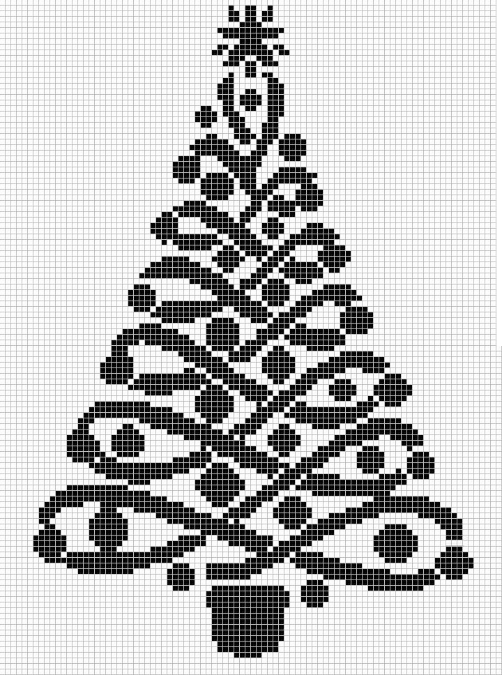 Schema punto croce Albero noel