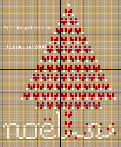 Schema punto croce Albero uniforme