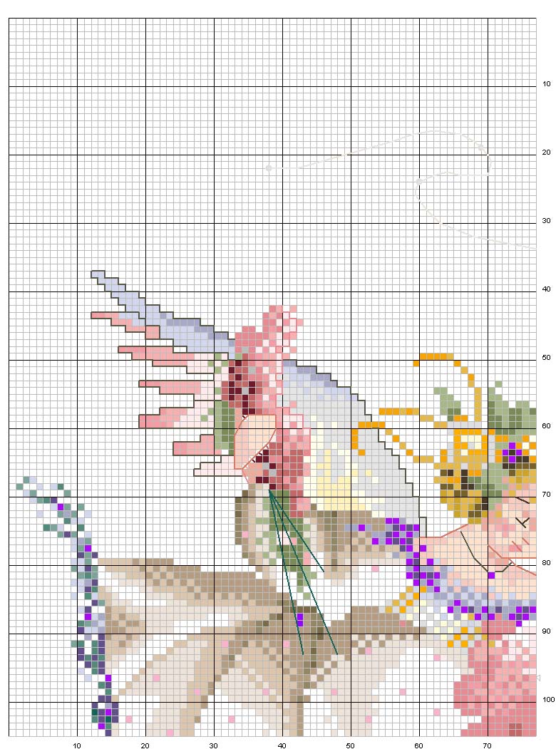 Schema punto croce Angeli annuncio 1