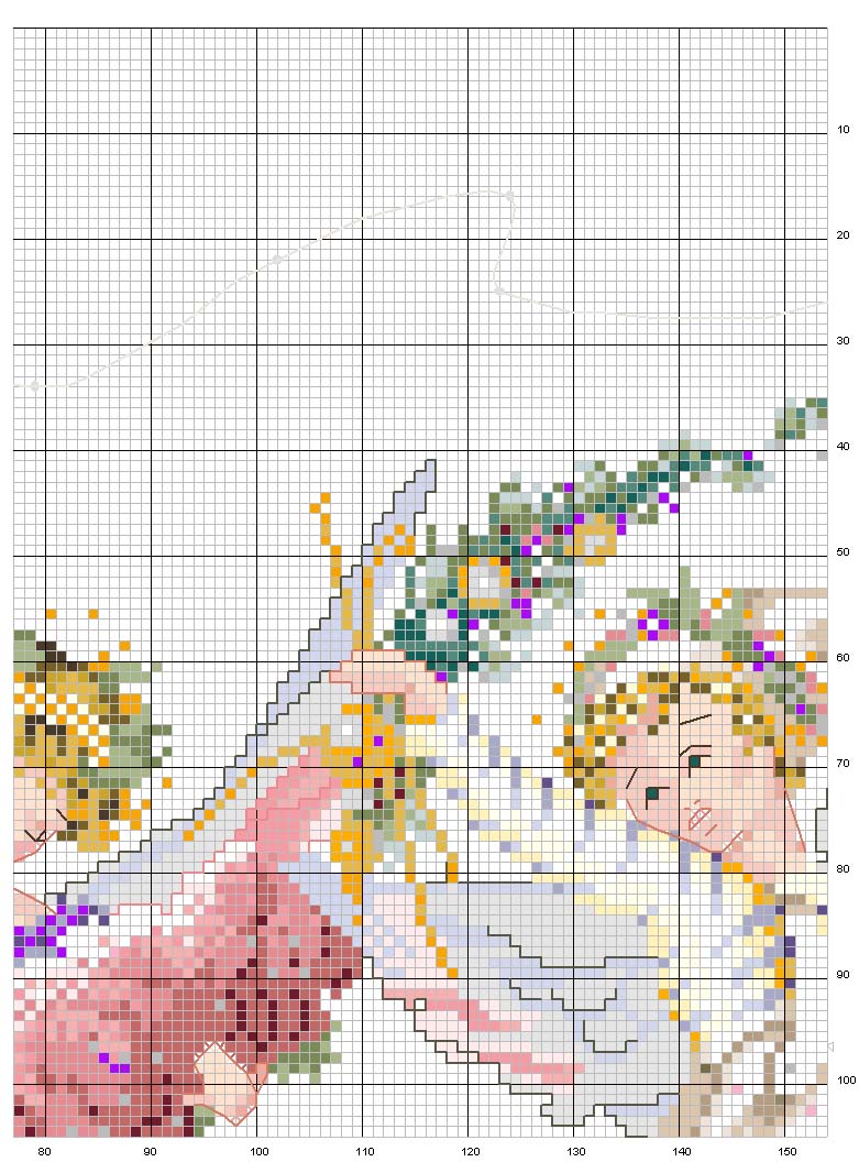 Schema punto croce Angeli annuncio 3